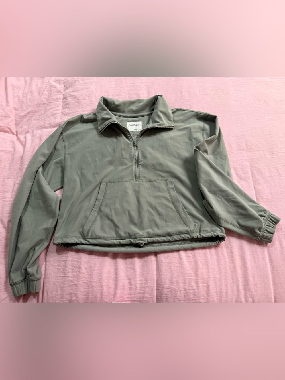 Abercrombie & Fitch Olive Half-Zip Shirt Jacket